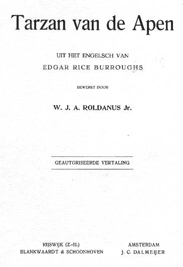 Tarzan van de Apen titelblad