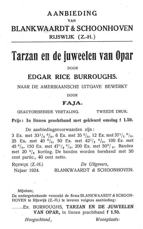 Aanbieding Tarzan en de juweelen van
                  Opar