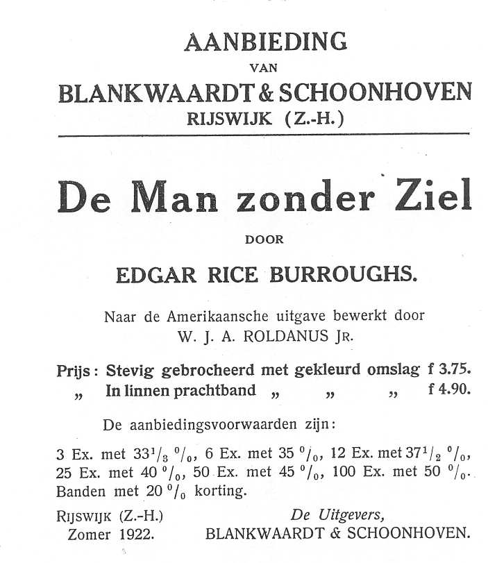 Aanbieding De man zonder ziel