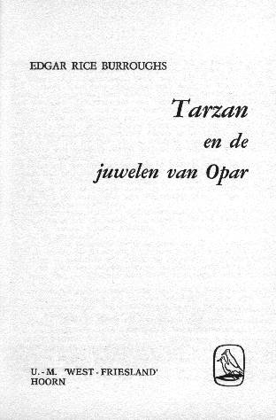 Tarzan en de Juwelen van Opar titelblad