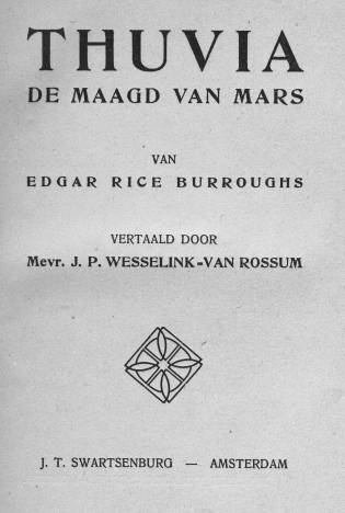 Titelblad Thuvia de Maagd van
            Mars