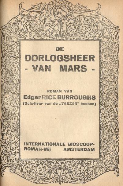 De
                    Oorlogsheer van Mars titelblad