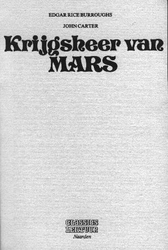 titelblad Krijgsheer van Mars