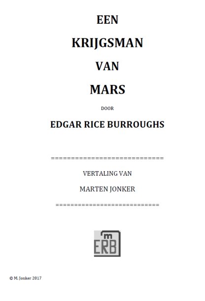 titelpagina Een Krijgsman van Mars