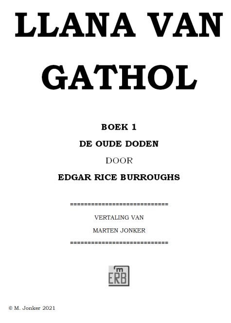 Titelpagina Llana
                van Gathol boek 1 De Oude Doden