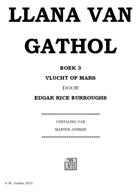 Titelpagina Llana
                van Gathol boek 3 Vlucht op Mars