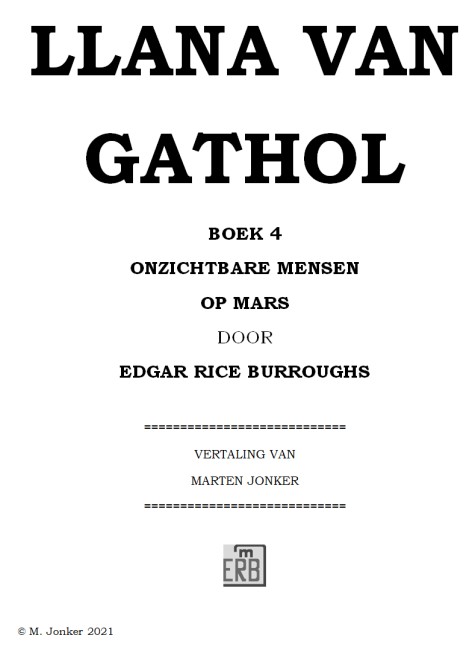 Titelpagina Llana
                van Gathol boek 4 Onzichtbare Mensen op Mars