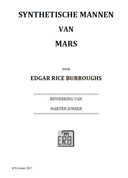 titelpagina Synthetische Mannen van Mars