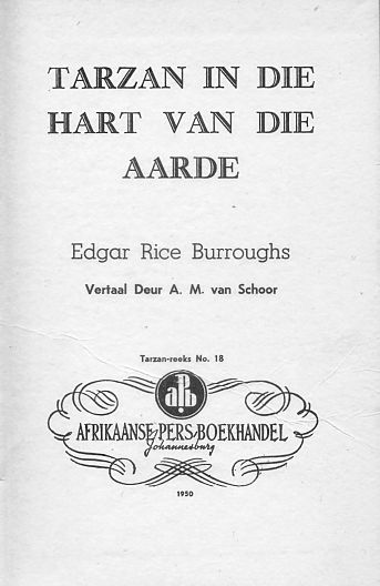 Tarzan in die Hart van die Aarde titelblad