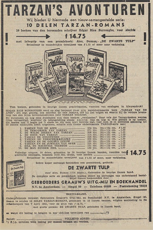 advertentie van 7 april 1941