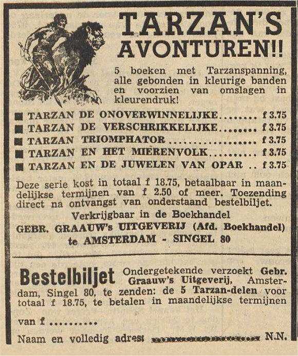 advertentie van
                    13 februari 1950