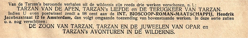 Advertentie uit De Zoon van Tarzan