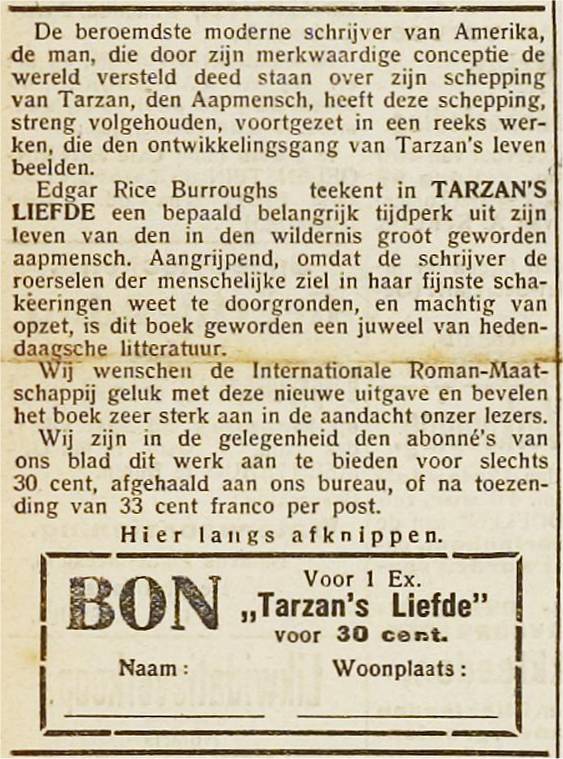 advertentie 23 juli 1921