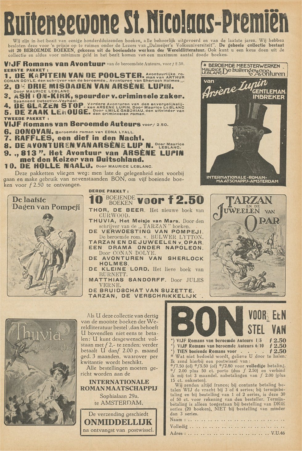 Advertentie Dalmeijers Volks-Universiteit november
          1925